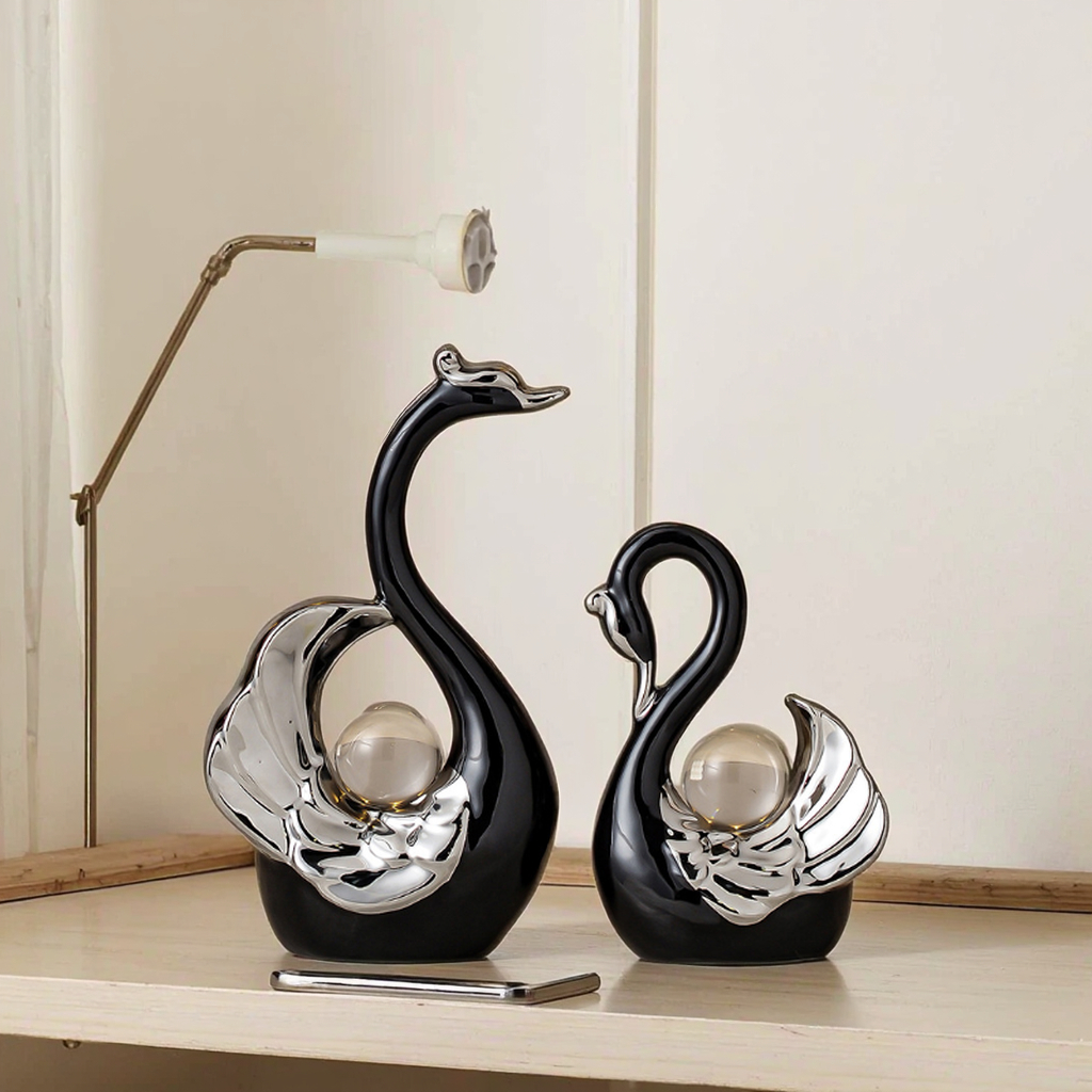 Swans Couples Wedding Valentine Gift Modern Nordic Aesthetic Room Decor Ornaments Ceramic Decorations for Tabletop Decoration