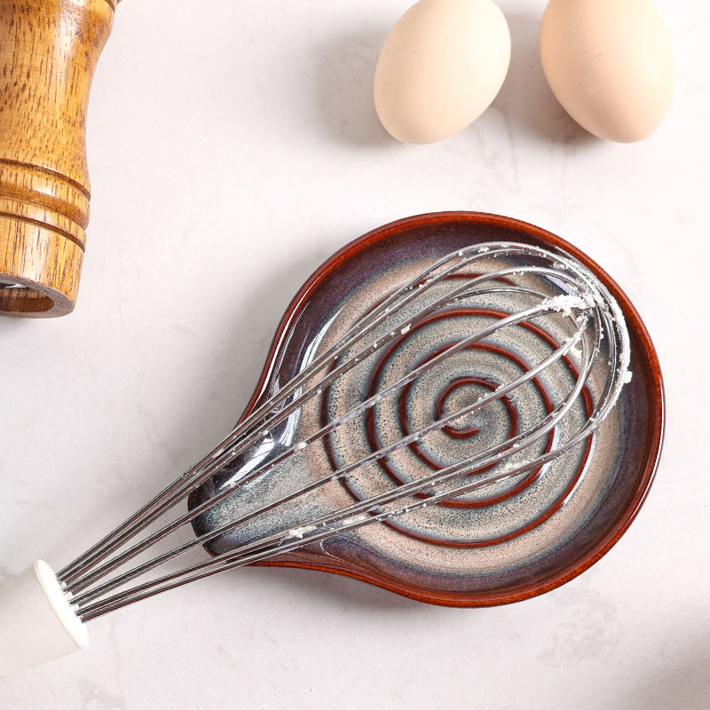 Ceramics Modern Glazed Chopstick and Spoon Rest Holder Factory-Fired Utensil Holder for Kitchen Use