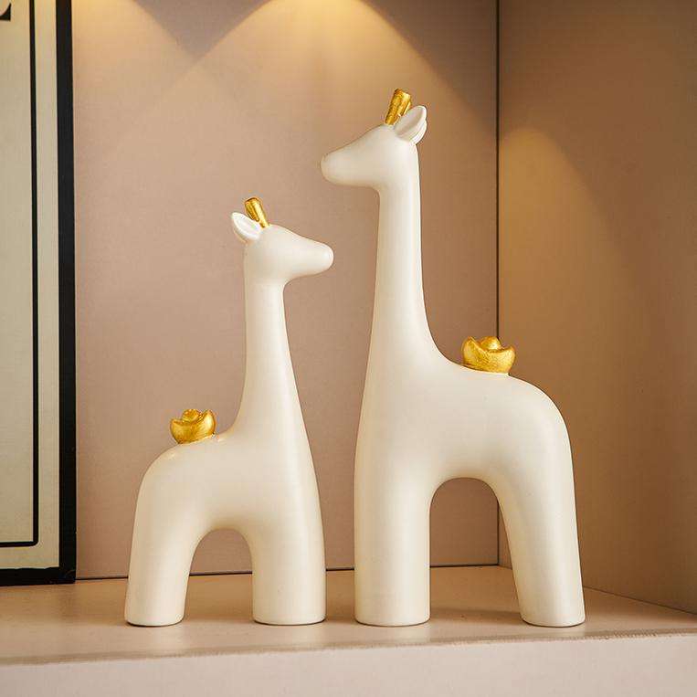 Modern Art Ceramic Deer Desktop Ornament Office Wine Cabinet TV Decoration Housewarming Gift For Opening A New Home