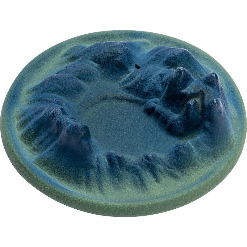 Porte-Bâtonnets d'Encens en Céramique brute de Taille et Design sur Mesure, Bleu Marine, Brûleur d'Encens à Cascade en Cône