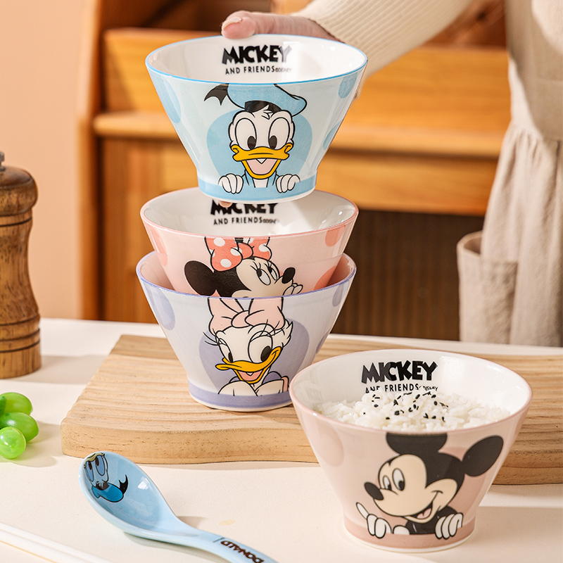 Disney Mickey new hats Bowl Underglaze Tableware Especially Good Looking Rice Bowl Tall Ceramic Bowls Cute