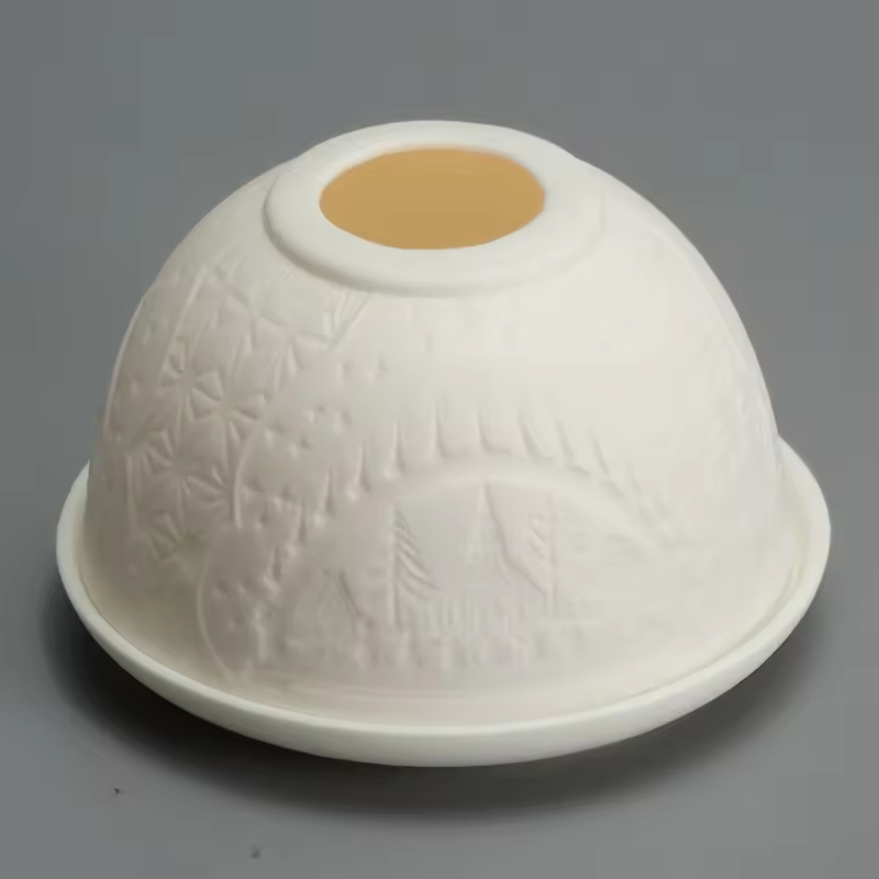 Nordic Custom White Ceramic Tea Light Holder Cute Matte round Candle Jar with Lid for Home Decoration or Christmas