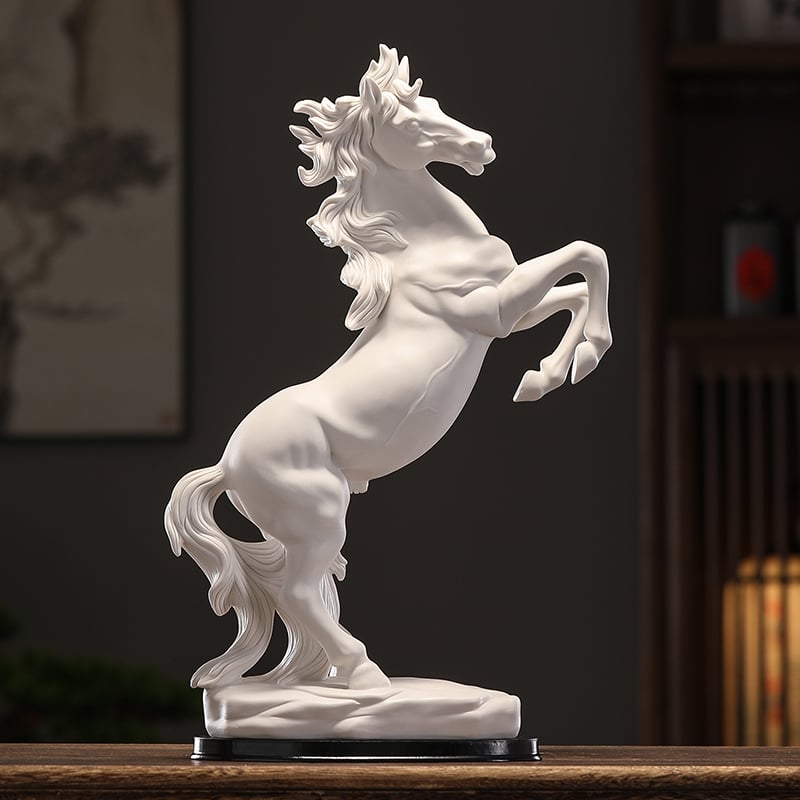 Ceramic Horse Ornament Dehua White Porcelain Stallion Crafts Home Living Room Office Decorations Horse to Success Gifts