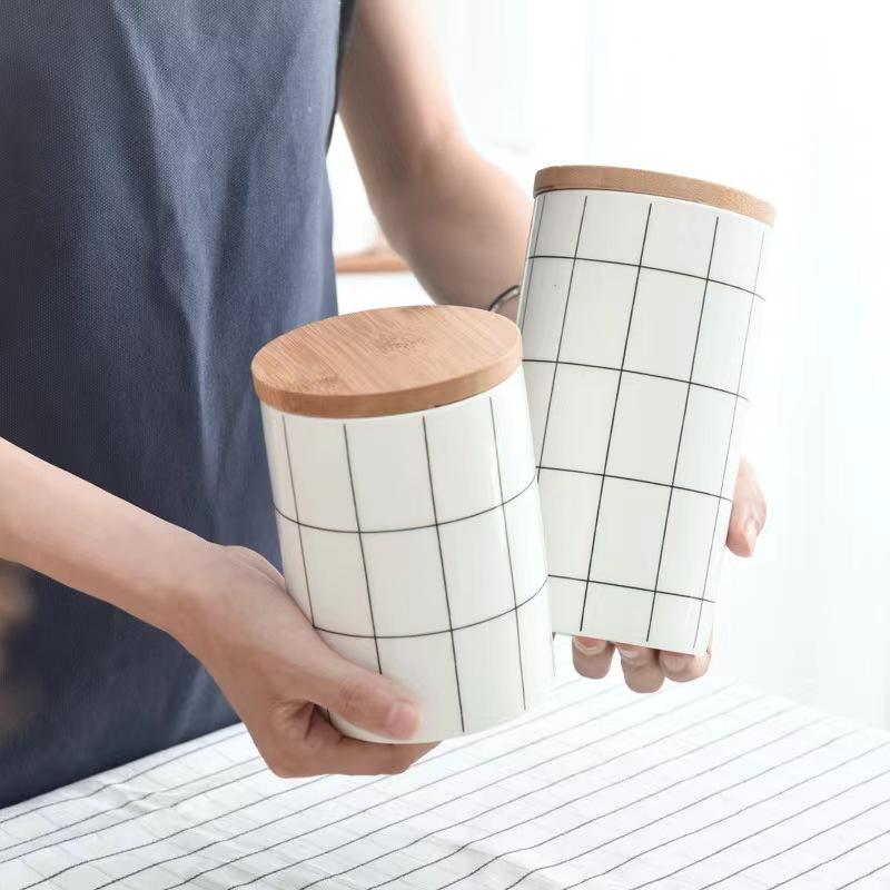 New Design Euro Ceramic Kitchen Canister Food Storage Jar with Lid