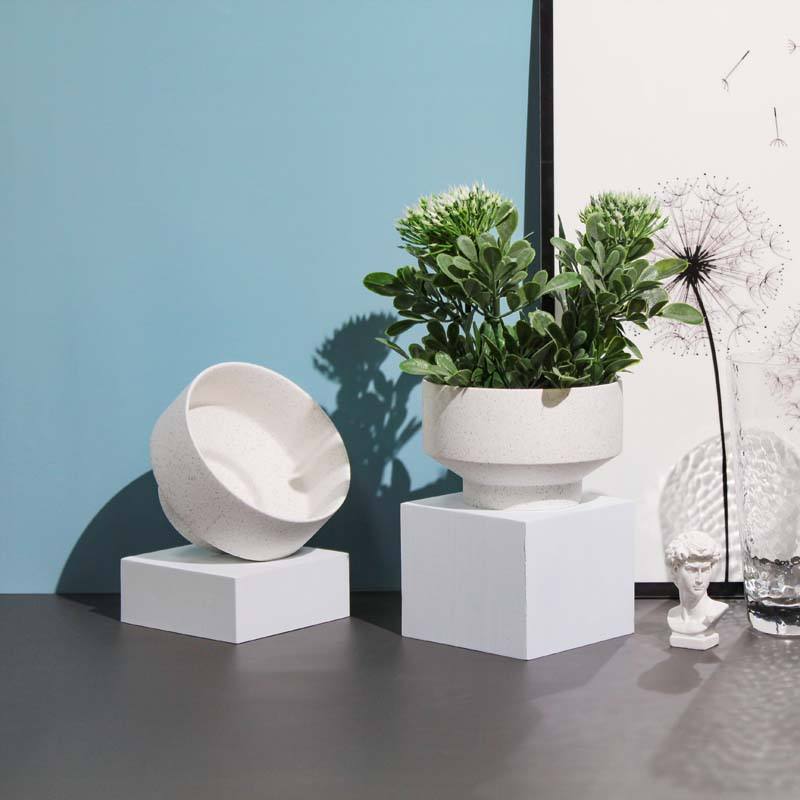 Ceramic Container Porcelain Flowerpot with Dual Use-for Garden or Candle Jar