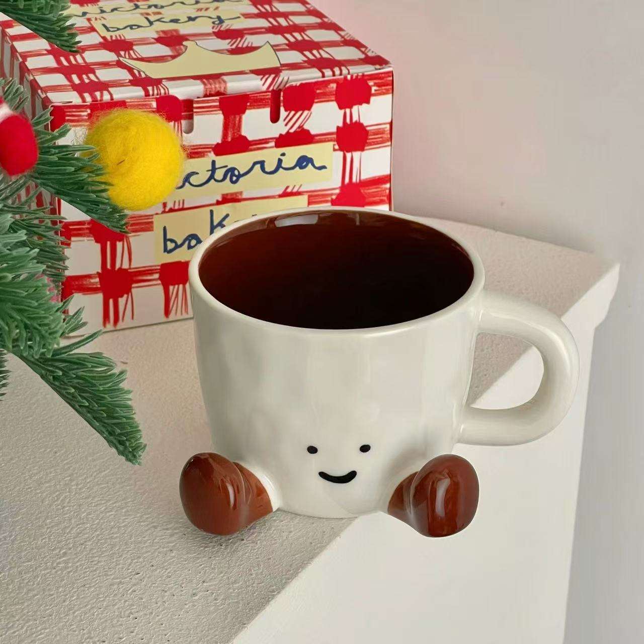 Kawaii Mug Keramiek Botekina Interesse Koffiebeker Skuins Waterwagter Keukenasbakke Tuisversiering Kersese Geskenke