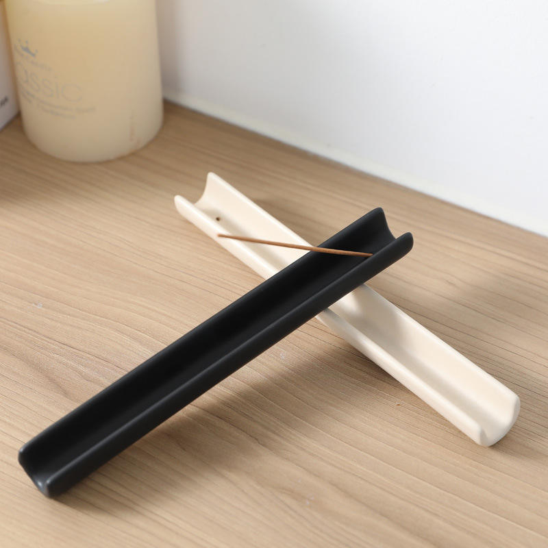 Chinese Style Modern Simple Ceramic Incense Stick Holder Bedroom Study Palo Santo Ash Catcher Incense Burner
