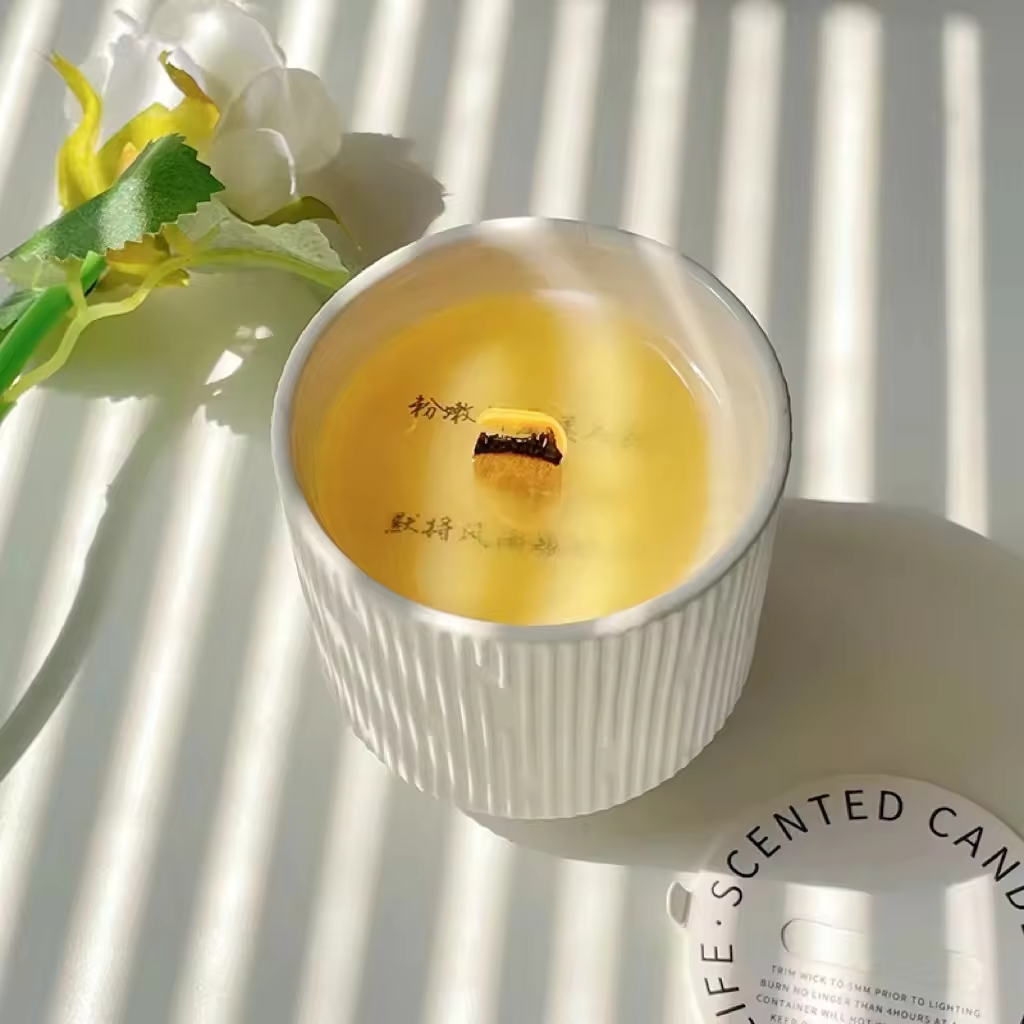 Hot Sale Wholesale Luxury Custom Lettering Print Handmade Wedding Birthday Gift Packaging Ceramic Jar Scented Candles