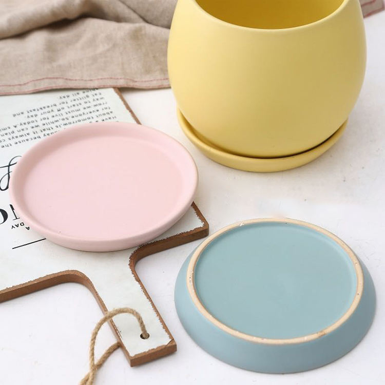 Hot Selling Matte Round Garden Containers Ceramic Plant Pot Small Succulent Planter Pots for Plants Succulent