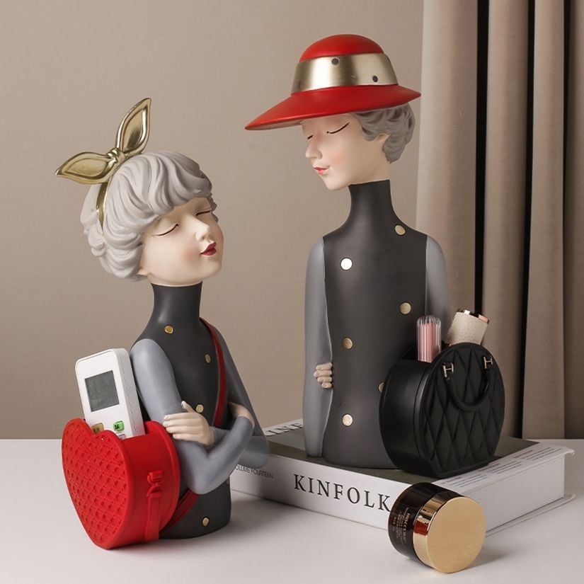 Ornamenti Creativi Figure Animali in Resina Ragazza Figure in Porcellana Decorazioni per Casa Nuovo Design