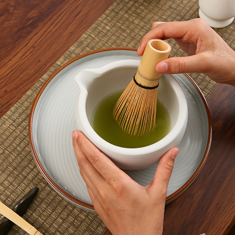 Matcha Bowl Ceramic Matcha Tea Bowl Set Tea Brush Bamboo Matcha Brush Momohonri Sung Dynasty Tea Ceremony Matching Plate