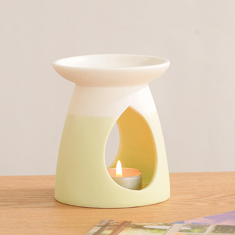 Aromatherapy Scented Diffuser Frosted Ceramic Essential Oil Burner Tea Light Wax Melt Warmer Tealight Candle Holder