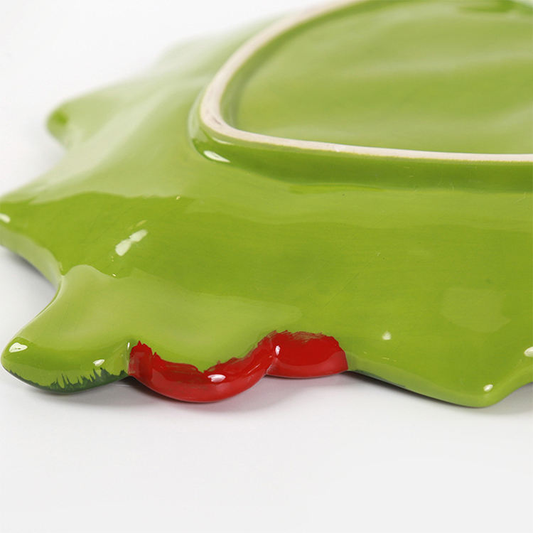 2025 Christmas Decoration Christmas Ceramics Leaf Dinner Plate Decoration for Christmas Home Decoration