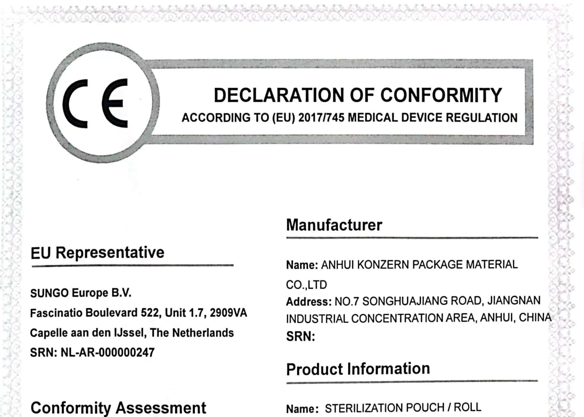 CE-DECLARATION OF CONFORMITY