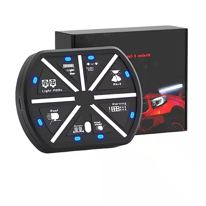 Vzdialené bezdrôtové Zapnutie-Vypnutie DC 12V 8 Gang Prepínačová Panely s Modrým LED Obvodovým Relé Systémom Ovládania pre Auto, Člnok, UTV, RV, Stavby