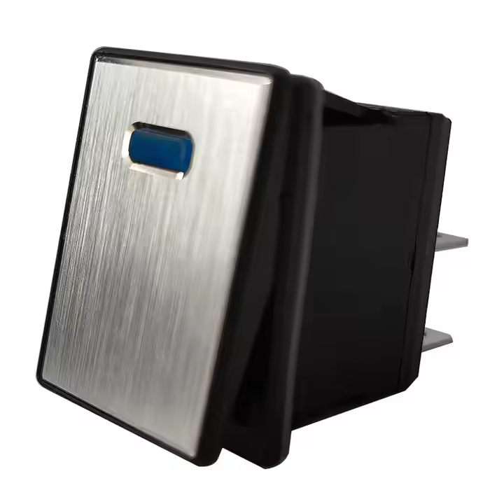 DC 12V 20A Push Button LED Metal Panel Aluminum Silver 4PIN ON OFF Rocker Switch for car Boat RV