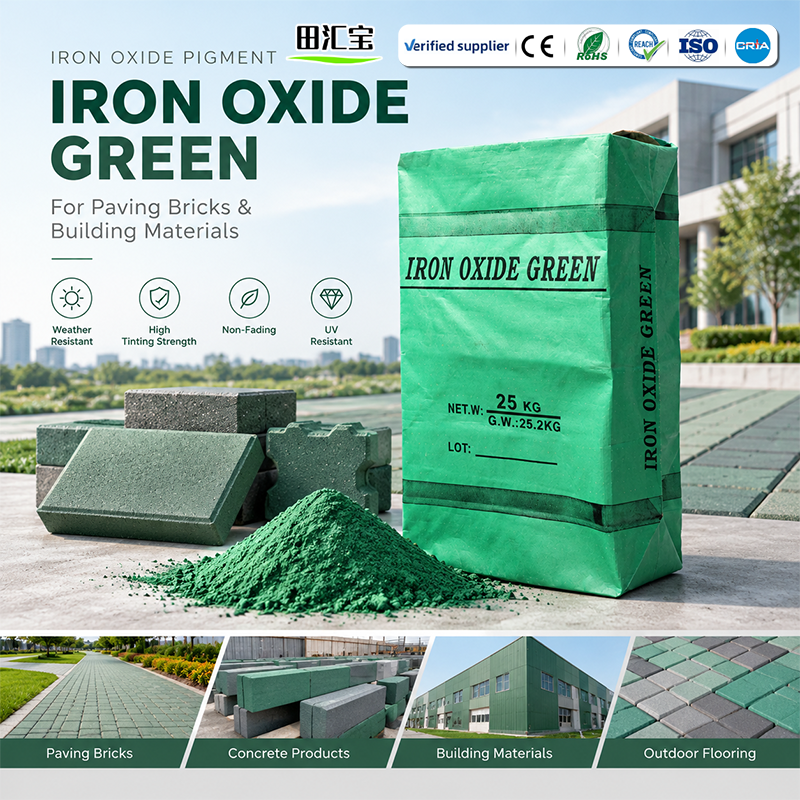 Iron Oxide Green Pigment for Concrete, Paving Bricks and Industrial Applications