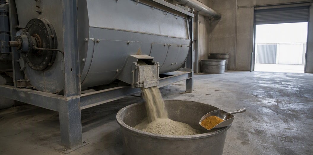Iron Oxide Pigment for Mortar and Tile Grout: A Typical Dry-Mix Production Configuration