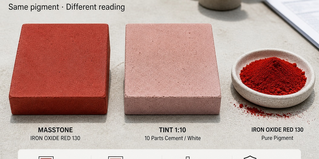 Iron oxide pigment color matching illustration 1