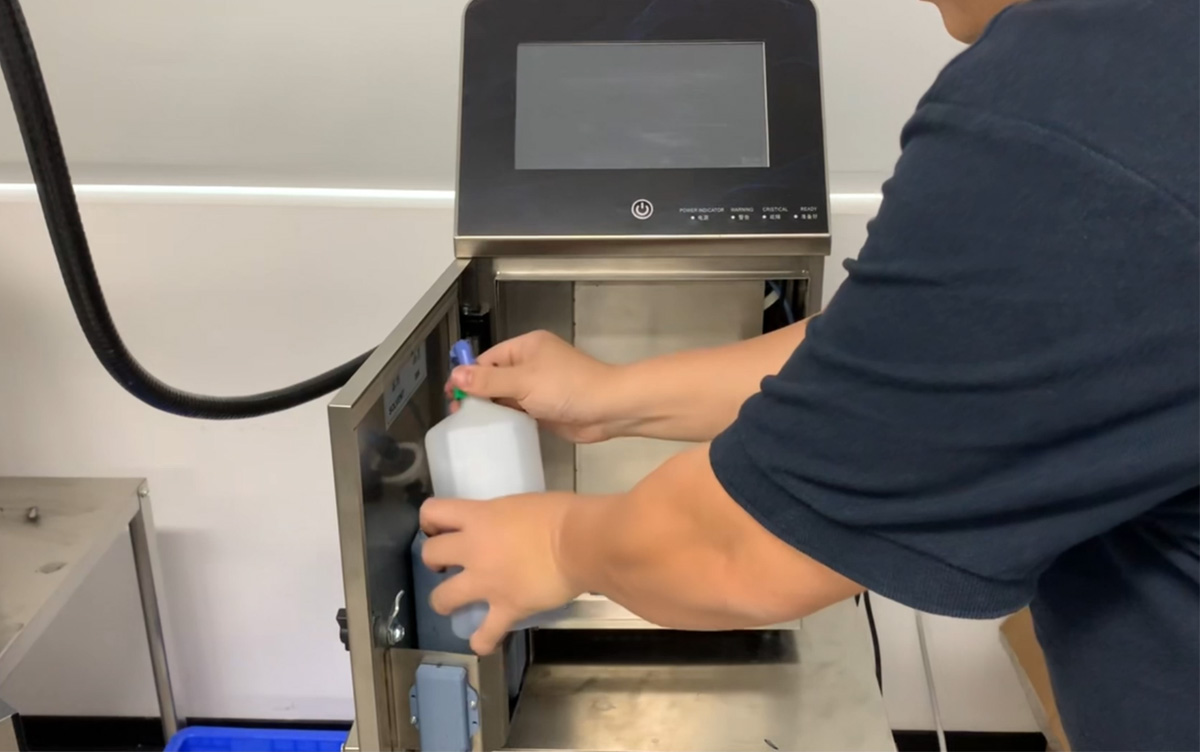 Video of the first ink filling operation for the CIJ printer