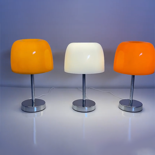 Use effect of glass table lampGlass metal materialLED three-color light sourceNo stroboscopic eye protectionFactory dire