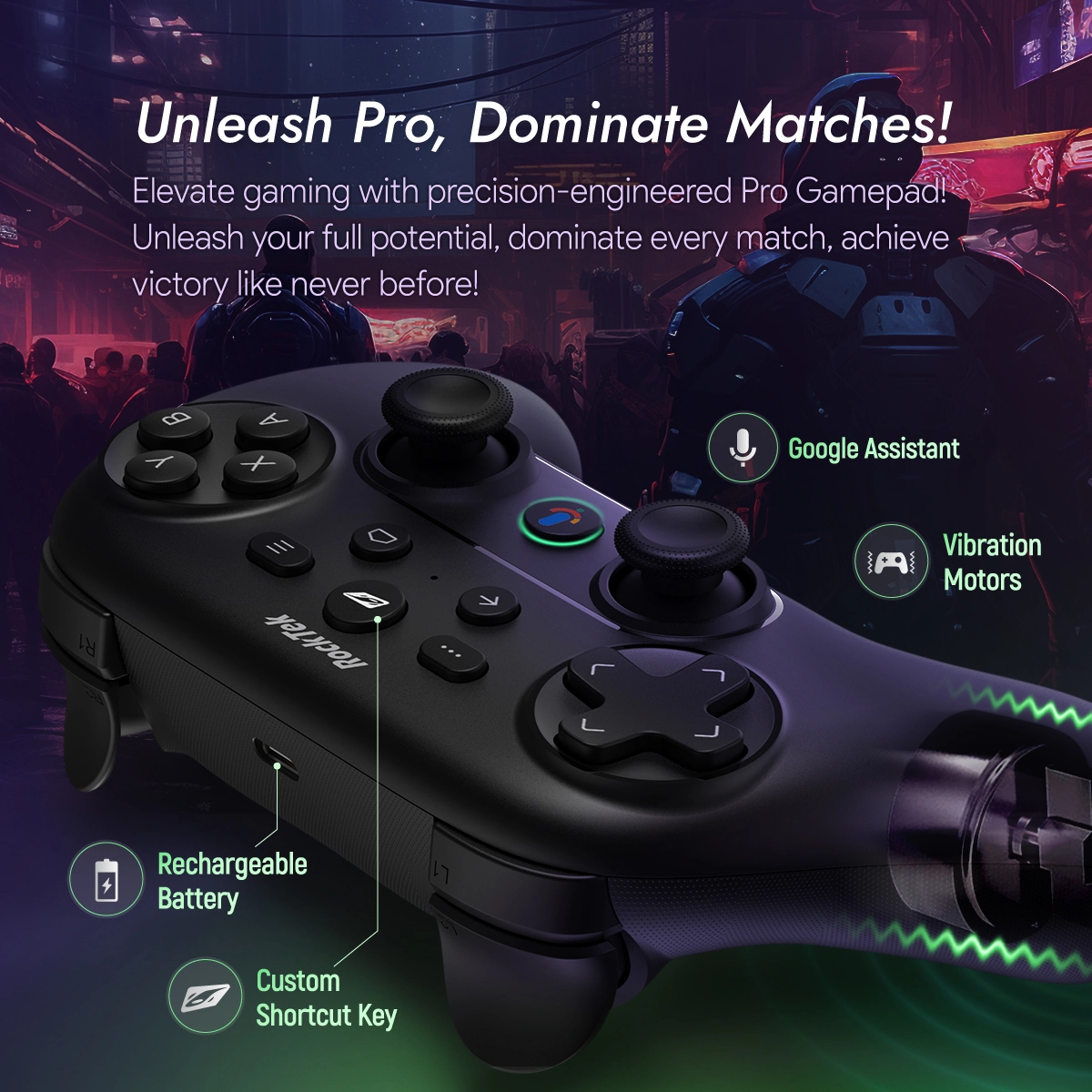 RockTek RTX5000 4K GameStream Pro (G2 Max) AndroidTV 12 Netflix Google Certified Amlogic S905X4 4G64G Support DTS Dolby Audio Wifi6 1000M BT5.0 factory