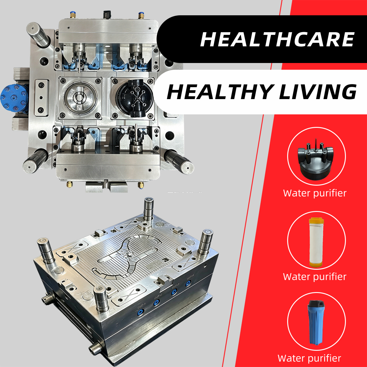 Stable Operation P20 Hardened Steel Medical Water Purifier Mould for Medical Dialysis Water System Production Line