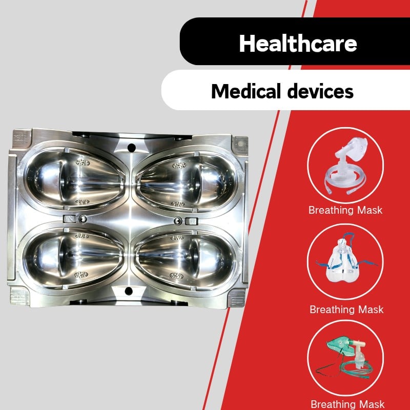 GEYOME Steel Breathing Training Masks Oxygen Breath Mask Injection Mold for Medical Application