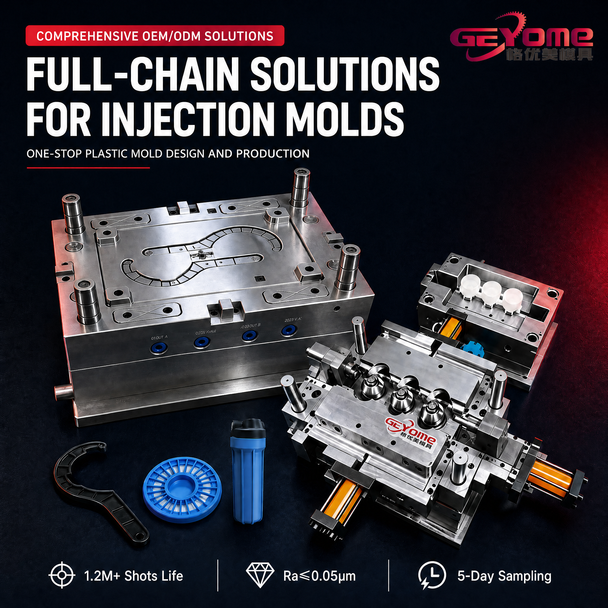 Khuôn ép phun bộ lọc truyền dịch y tế bằng thép S136 chống ăn mòn, tuổi thọ sử dụng dài dành cho sản xuất thiết bị y sinh