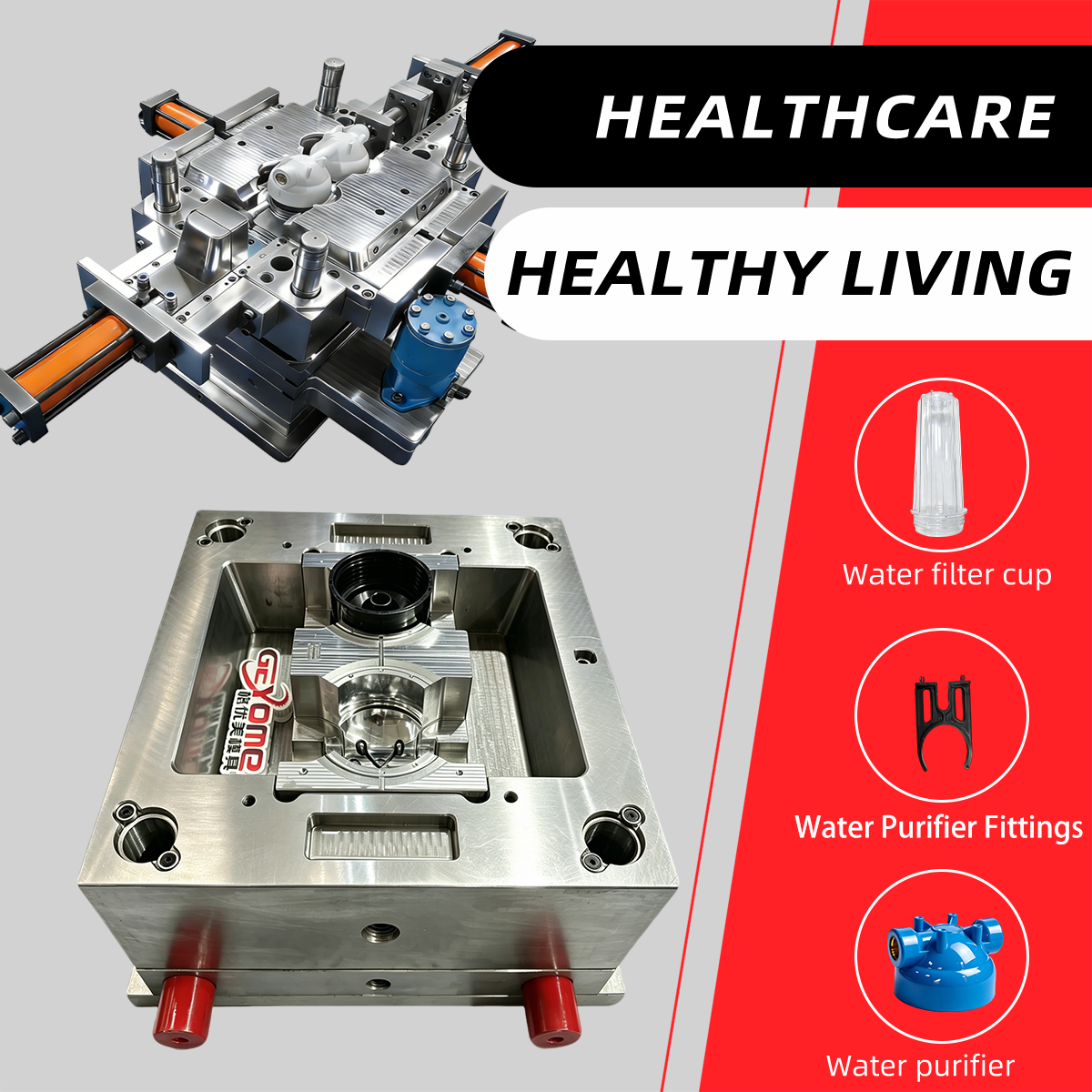 Top Grade Anti-Corrosion Medical Water Purifier Injection Mould for Healthy Living Medical Device Industry