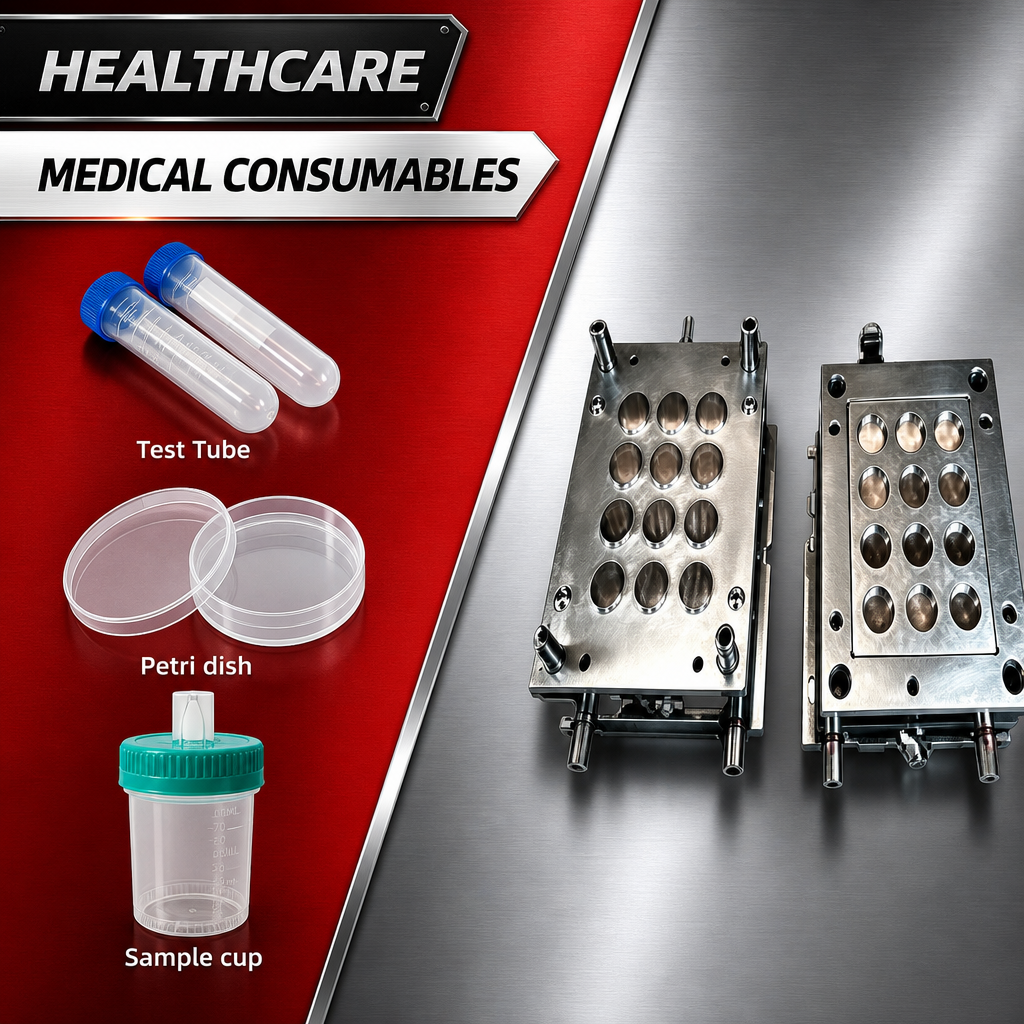 Khuôn ép phun đĩa Petri nhựa đa khoang độ chính xác cao dành riêng cho nhà máy – dùng để sản xuất vật tư tiêu hao phòng thí nghiệm y tế dùng một lần