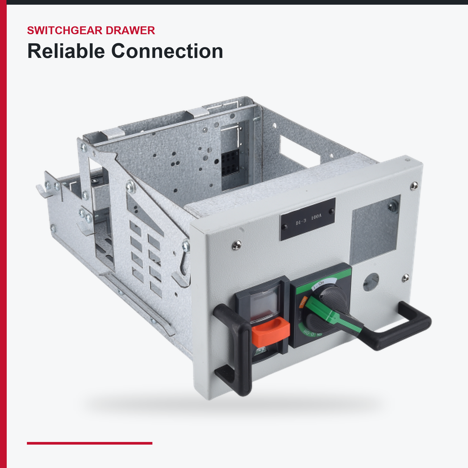 4M‑Half Blokset Drawer Module - Half Width, 400 mm High, up to 160A