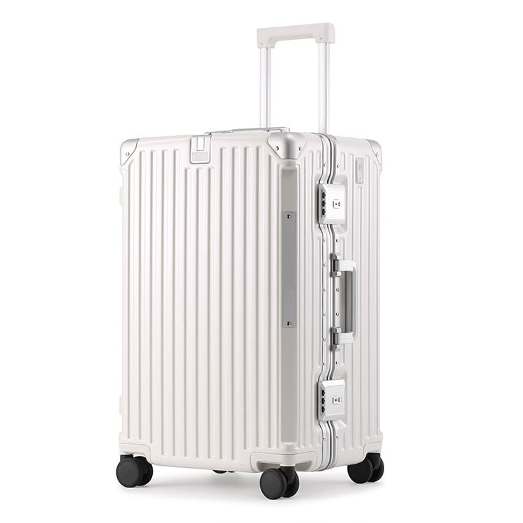 Reinforced ABS+PC Aluminum-Frame Luggage | High-Capacity Silent Spinner Trolley with Cup Holder, USB & Water Resistance