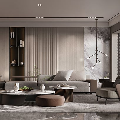 Melinco Larger Size 2800*1200*9mm Marble Look Continuous Line Wood Plastic Composite Solid Indoor Wall Panel