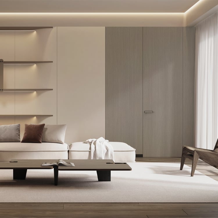 Melinco modern high quality interior doors can be customized hotel villa decoration wall color integrated door