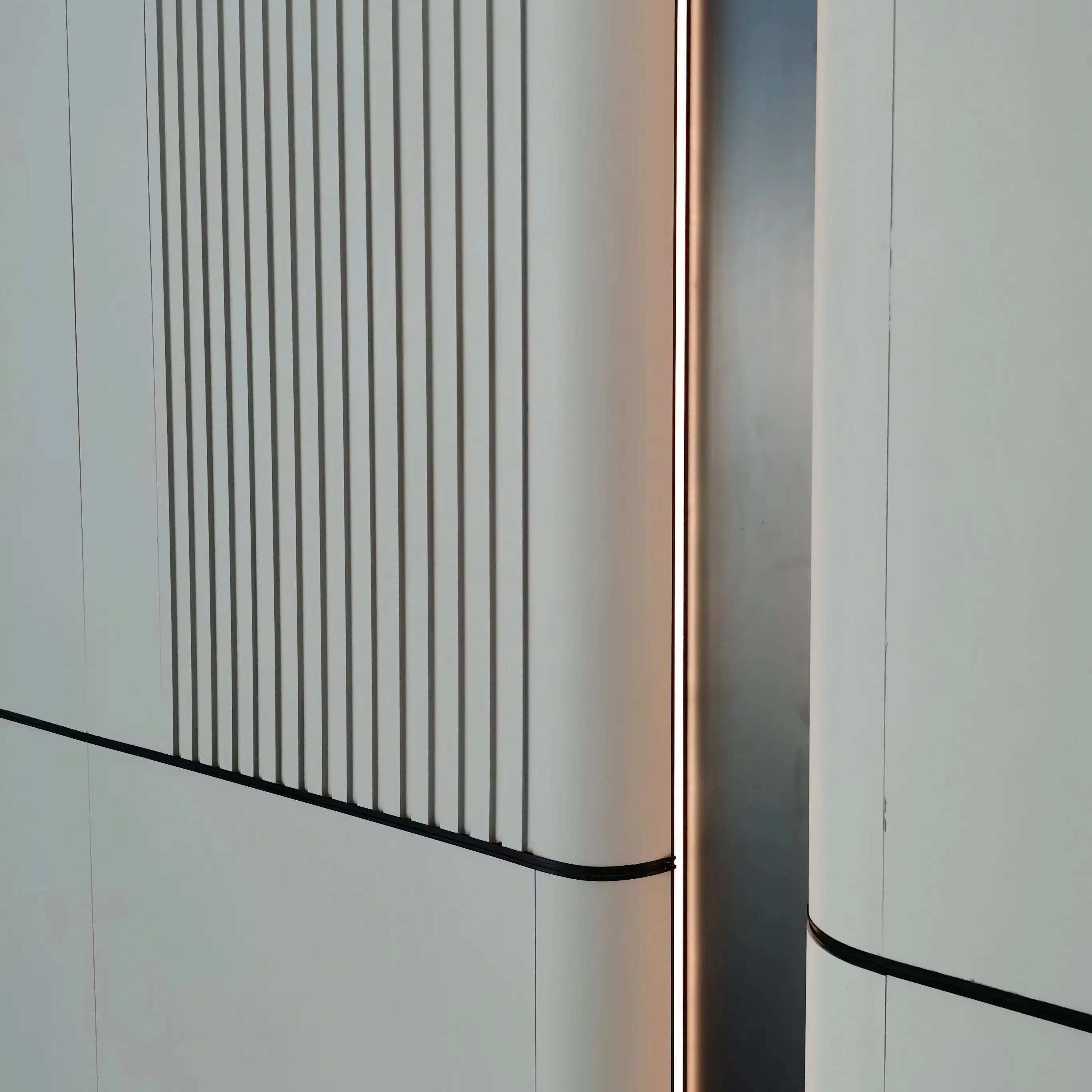 Melinco Fabric Pure White Design Warm Feeling Easy Clean Interior Decoration Bamboo Fiber 3d Fluted Wall Panel