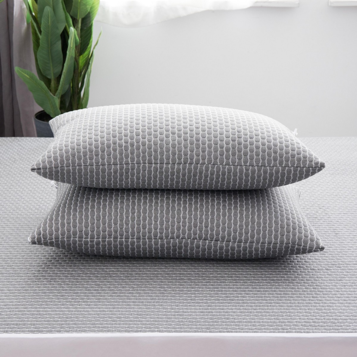 Waterproof Charcoal Jacquard Pillow Protector