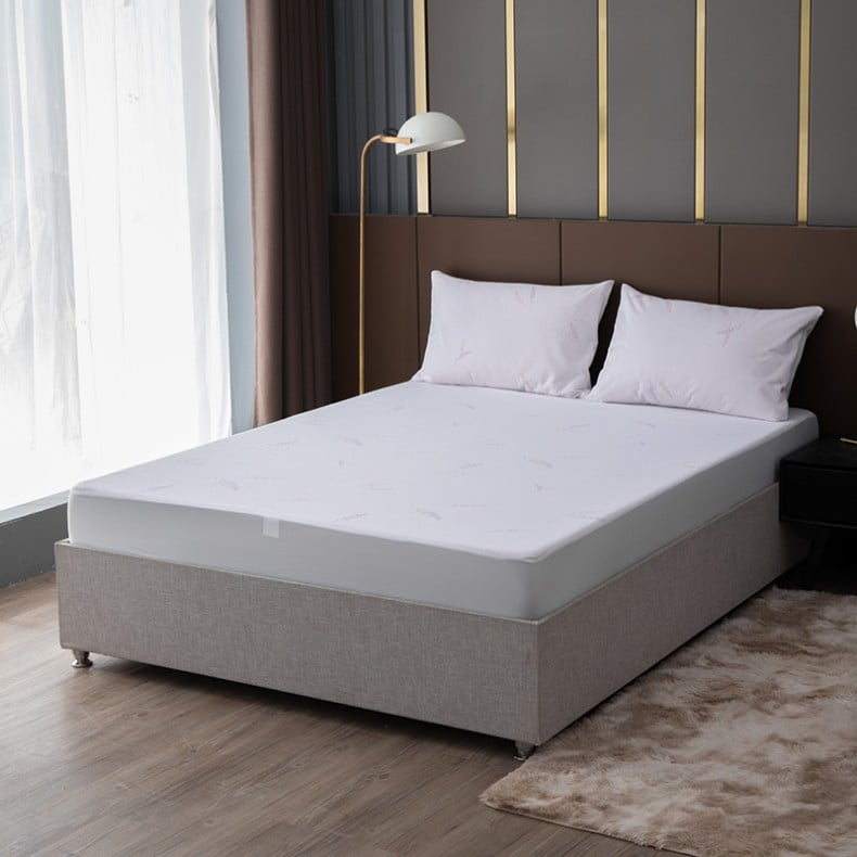 Waterproof Mattress Protector - Polyester Jacquard Lavender Infused