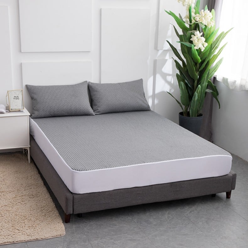 Waterproof Mattress Protector - Charcoal Jacquard