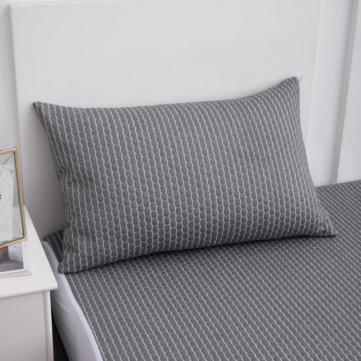 Waterproof Charcoal Jacquard Pillow Protector
