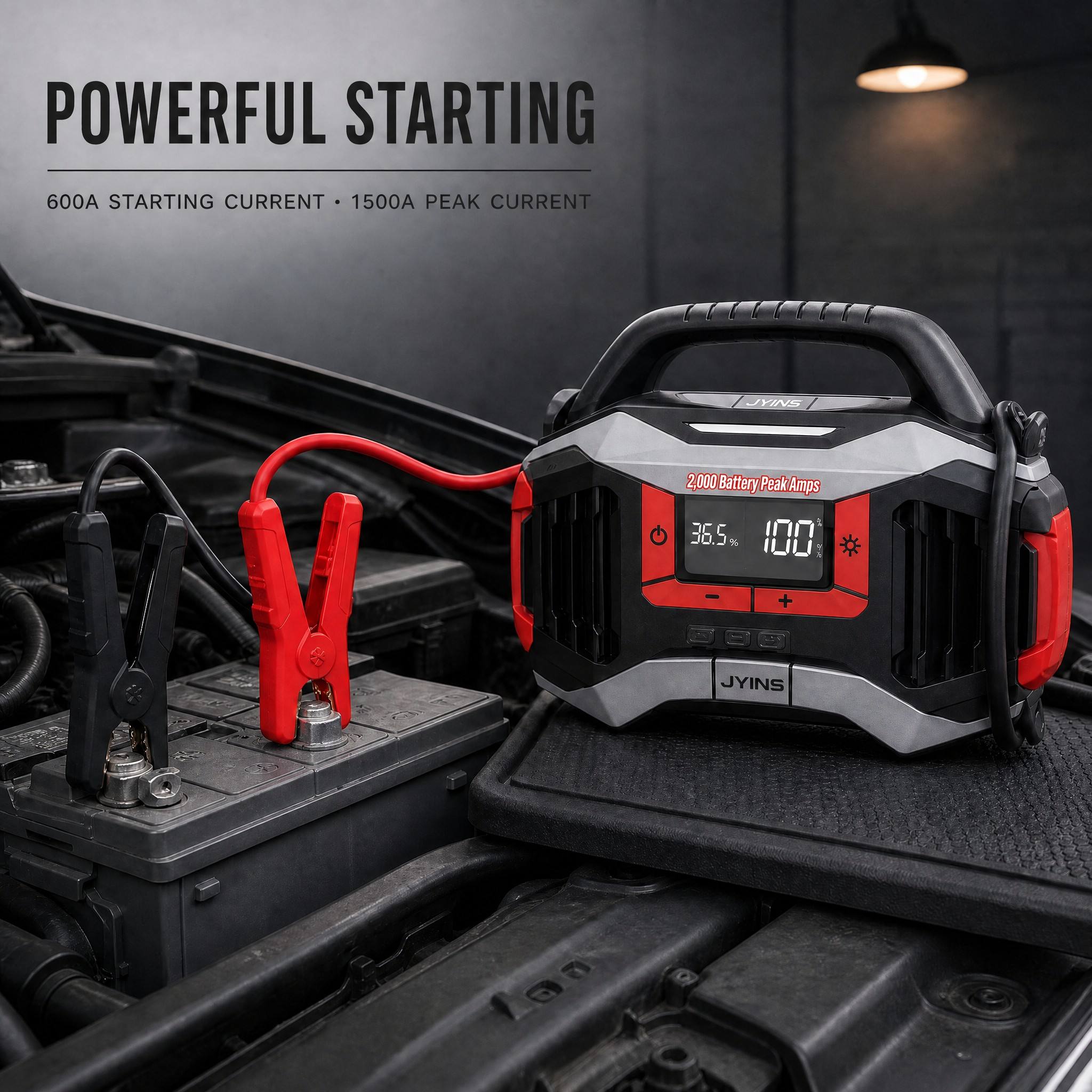 Lithium Jump Starter with Air Compressor