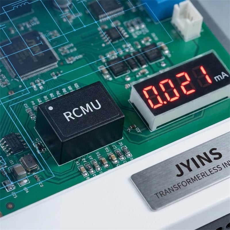 Troubleshooting 'Leakage Current' (RCMU) nuisance tripping in transformerless hybrid inverter systems.