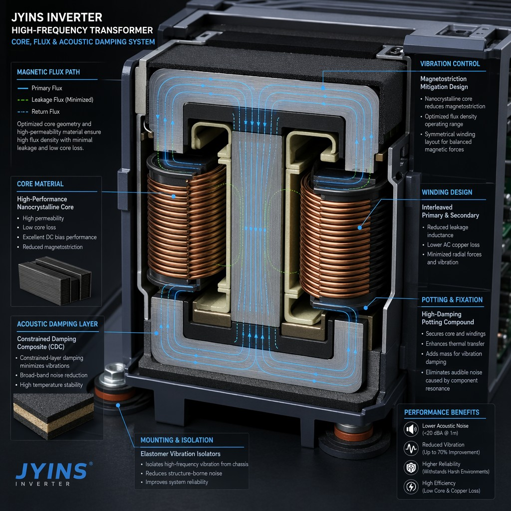 How to Mitigate the Impact of Magnetostriction (Transformer Hum) on the Acoustic Reliability of Inverters in Quiet Zones?