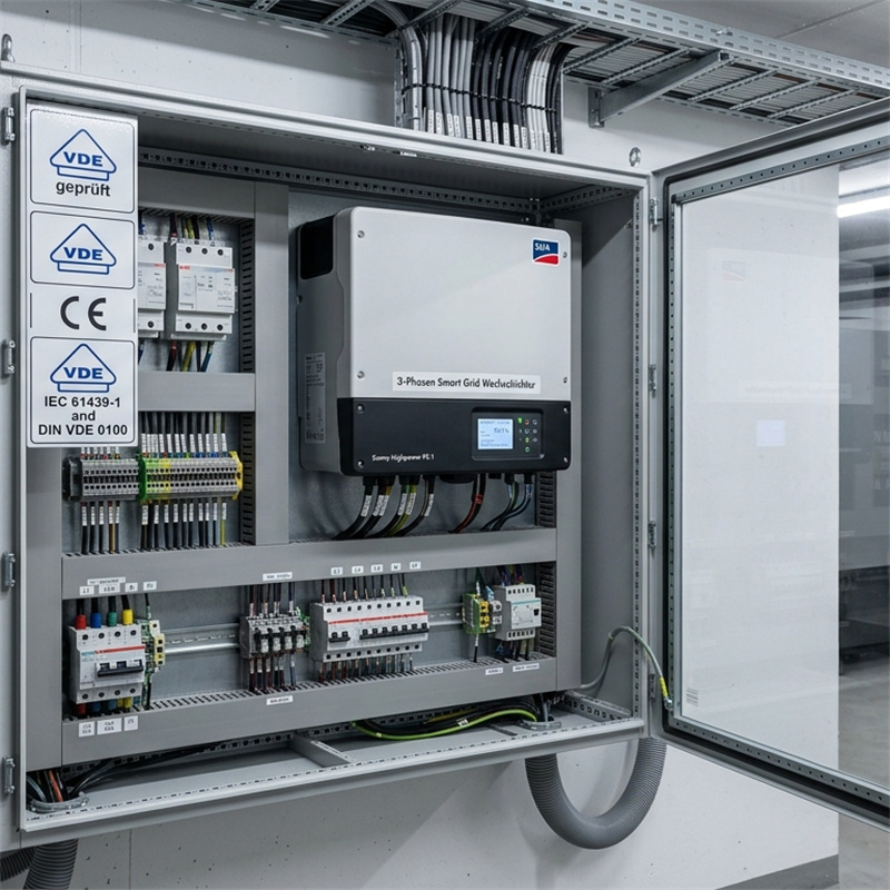 How to manage 'Three-Phase Unbalance' limits in German VDE-AR-N 4105 compliant industrial setups?