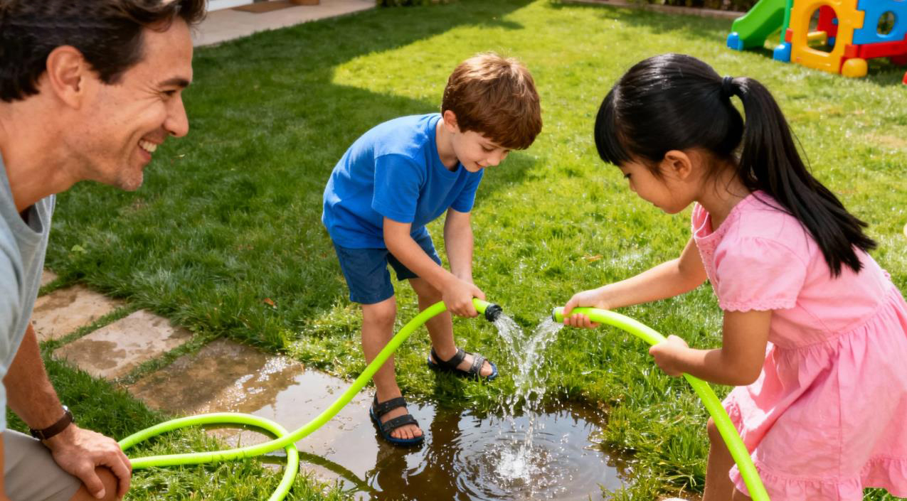 So installieren und verwenden Sie einen PVC-Gartenschlauch