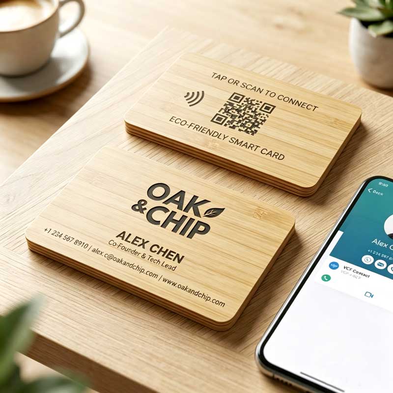 맞춤형 친환경 나무 NFC 명함