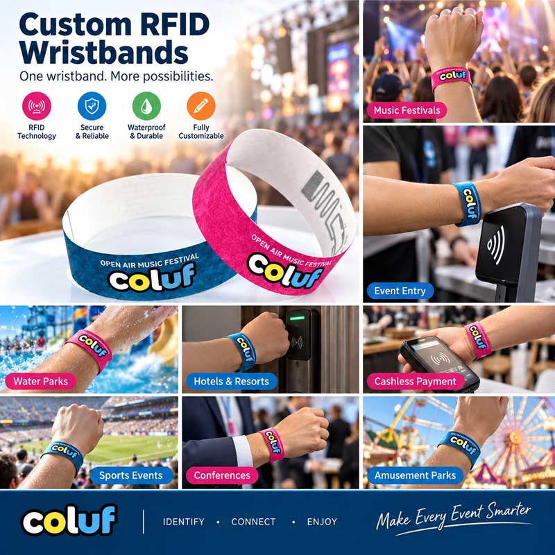Bracelets RFID Tyvek personnalisés pour événements, festivals et contrôle d’accès