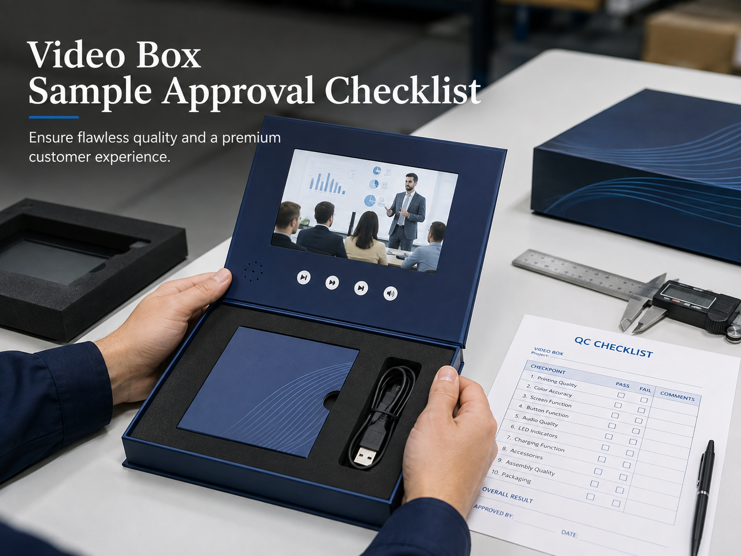 Qué probar antes de aprobar una muestra de caja de vídeo personalizada