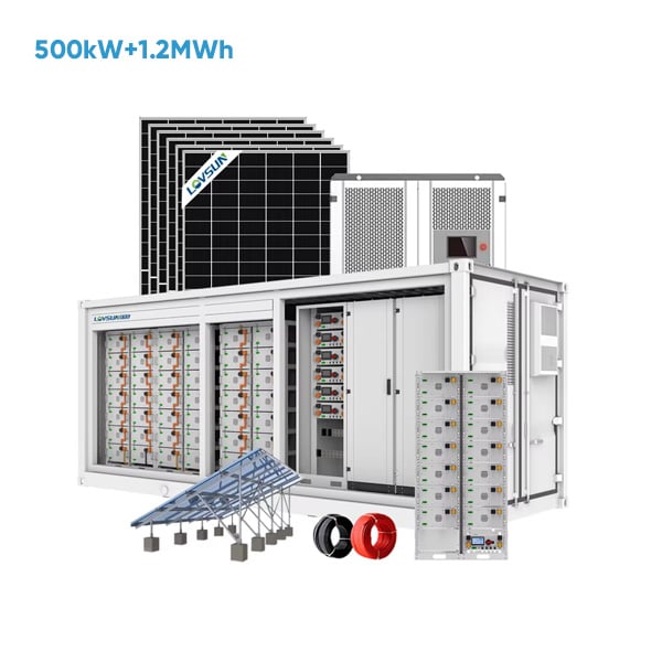 Průmyslový solární energetický systém 500 kW 1 MWh bateriové lithiové energetické úložiště v kontejneru