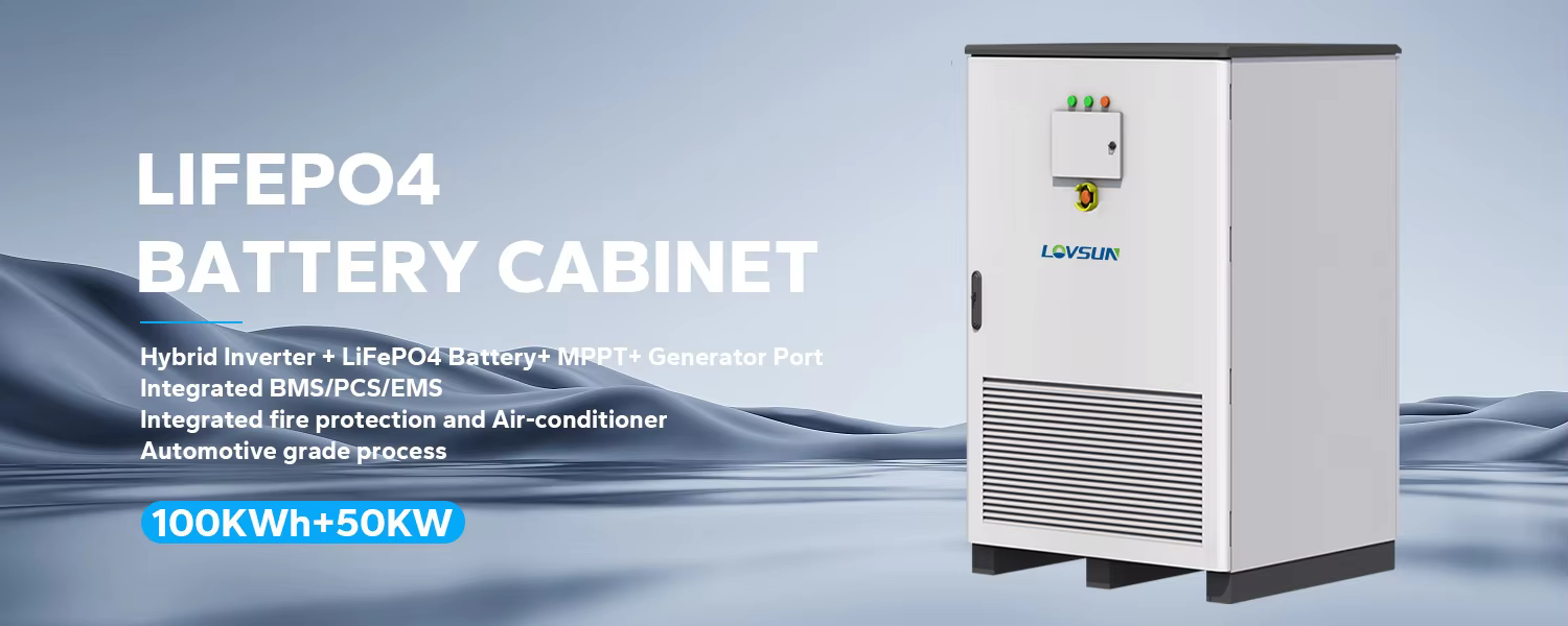 Lovsun 50KWH 100KWH 100KW All-in-one Outdoor ESS Cabinet for Commercial Solar System supplier